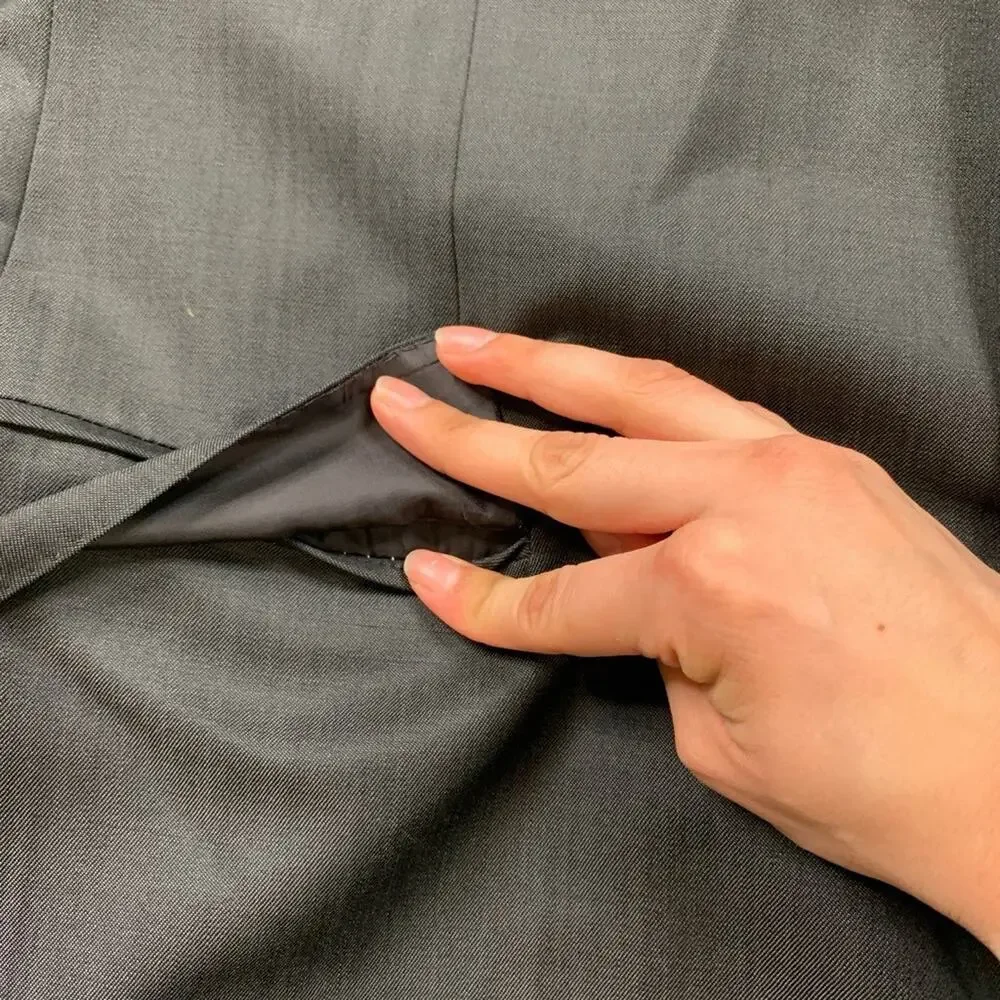 Z by Zegna Blazer Mens 40 Graphite Grey Wool Mohair Blend Modern Business Jacket